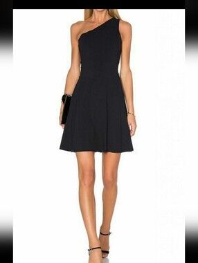 THEORY LEAINNA FIXTURE ONE-SHOULDER PONTE DRESS#122